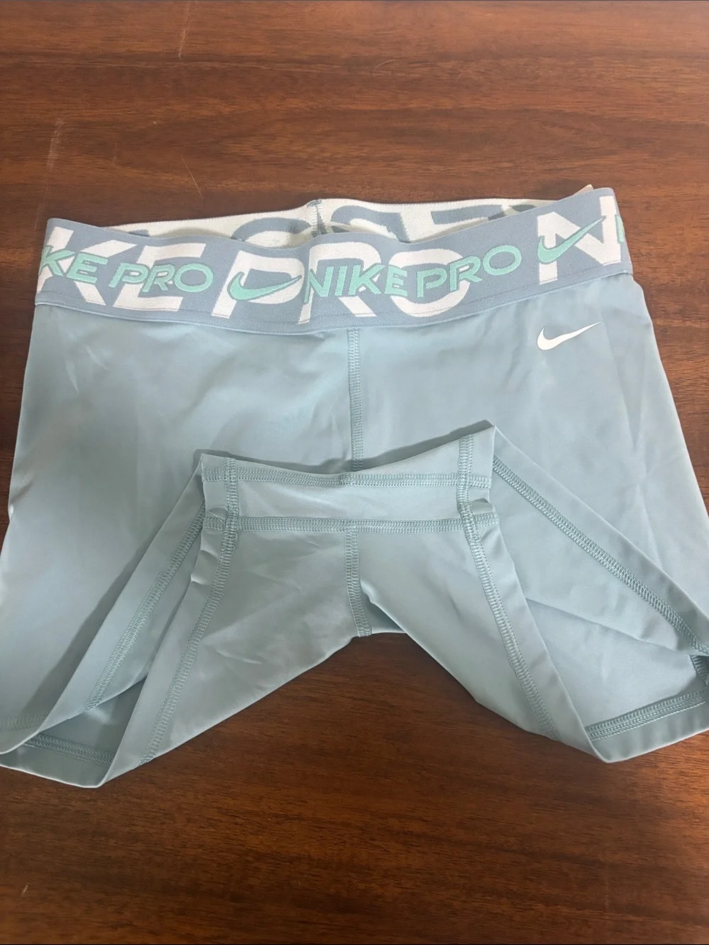 Nike Pro Light Blue Womens Spandex Shorts